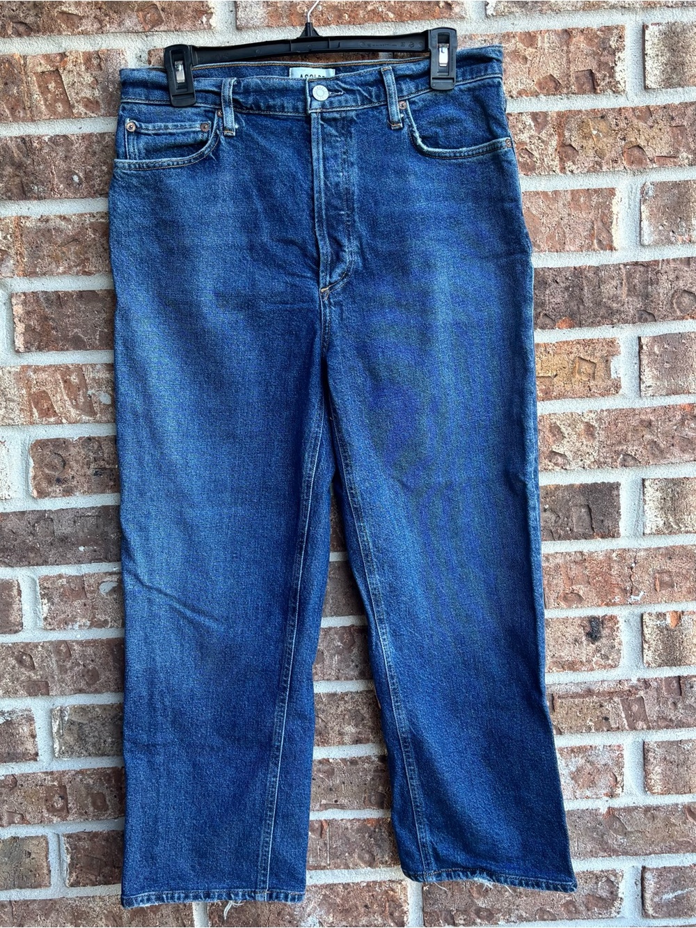 Agolde button fly Dark Blue Straight Jeans
